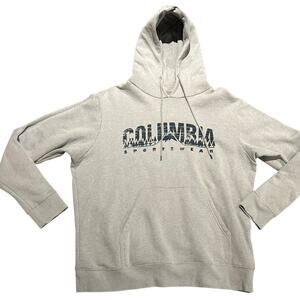 Columbia Mens XL Gray Logo Hoodie Cotton Polyester Blend